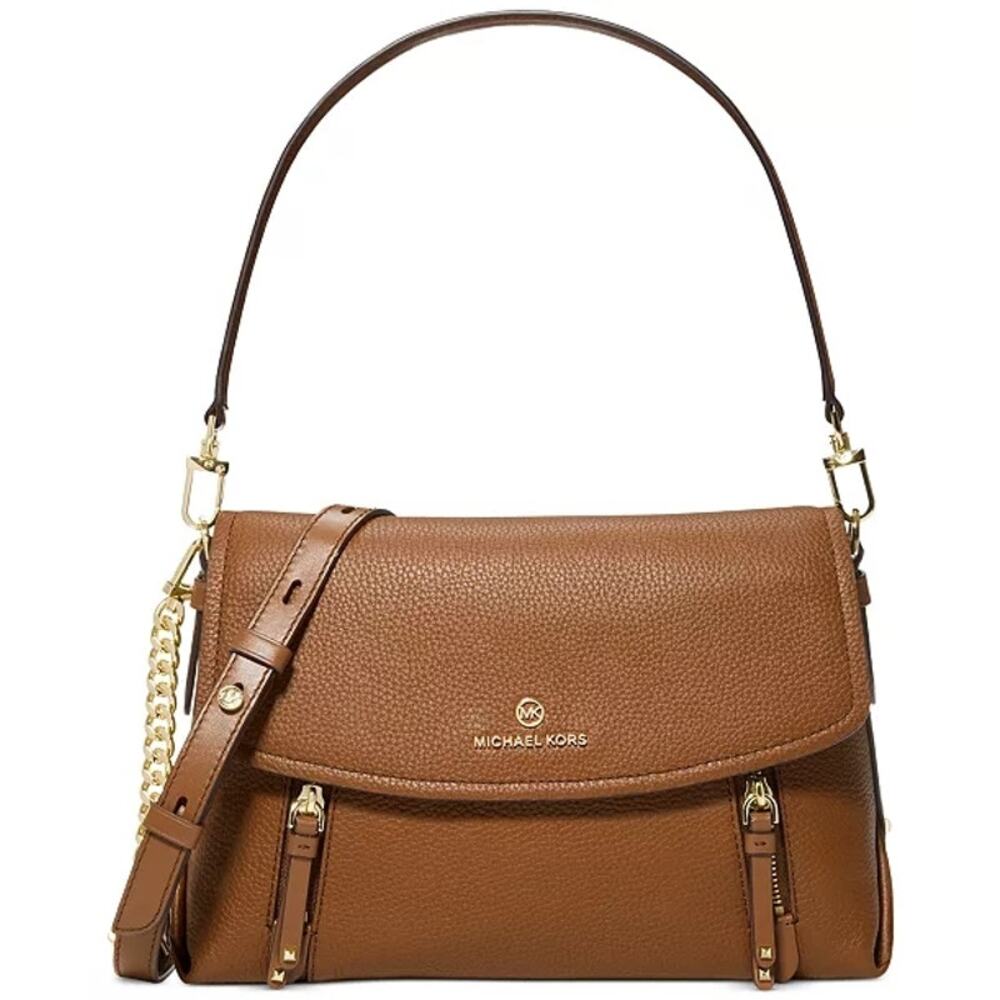 MICHAEL Michael Kors Brooklyn Medium Convertible Leather Shoulder Bag brown new